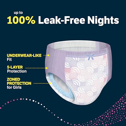Goodnites Nighttime Bedwetting Underwear, Girls' XL (95-140